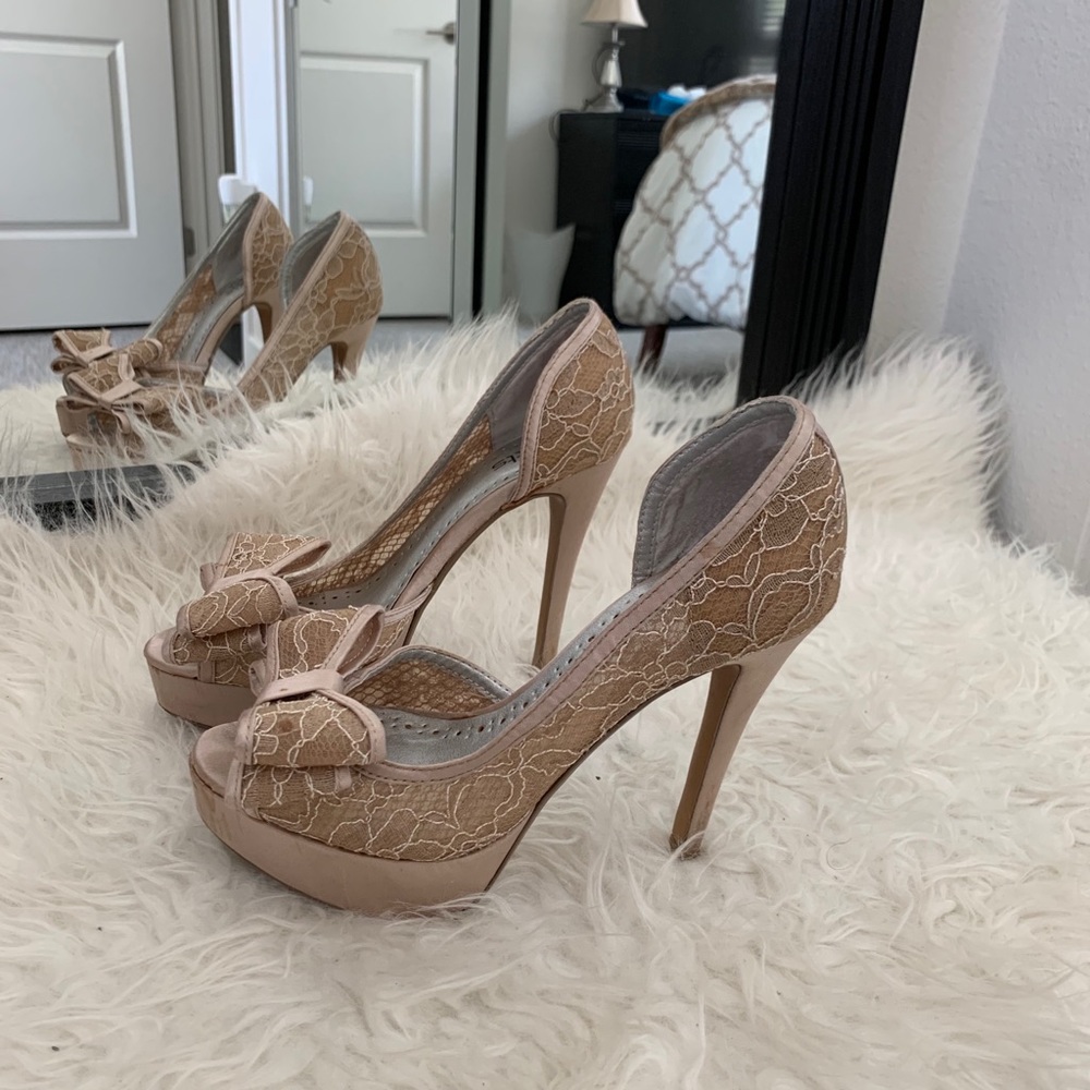 Nude Lace Heels